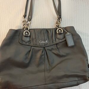 Coach Dark Gray Leather Shoulder Bag